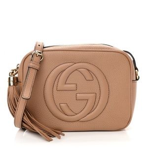 GUCCI soho disco crossbody | camera bag | tan / rose beige / camellia